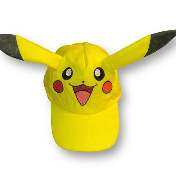 Pokemon Pikachu Youth Baseball Hat Cap Kid Hat 3D Face Ear Child Boy Girl Yellow - Picture 3 of 11